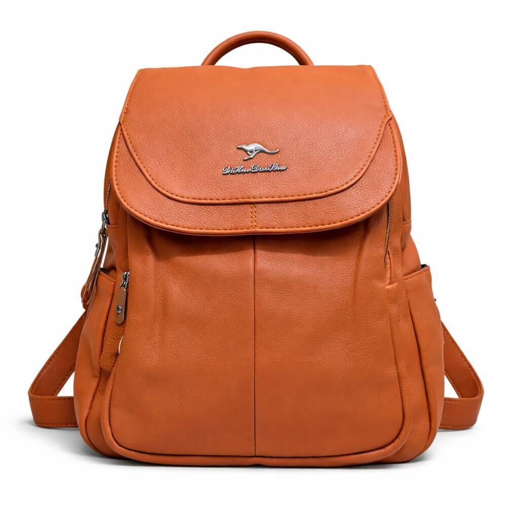  Luxe Tan Leather Backpack